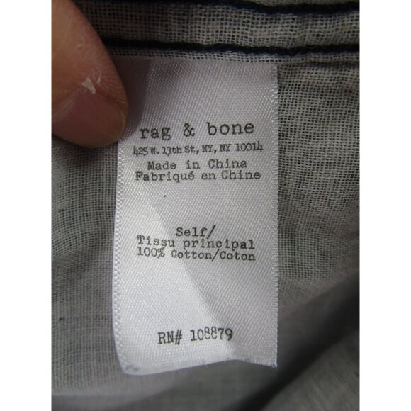 Rag & Bone Shirt Large Flannel Button Up Check Slim Fit Pocket Preppy - Picture 10 of 11